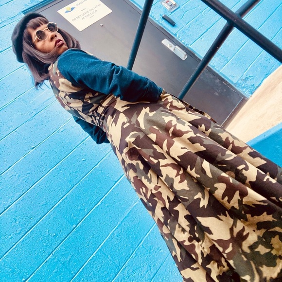 Blue denim and camouflage trench coat with removable panel - Picture 9 of 11